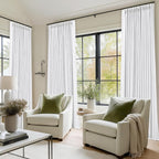 Snow White Pleated Linen 100% Blackout Curtains 96 Inches Long | Pinch Pleat - Image 9