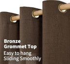 YoungsTex Brown Linen Curtains 63 Inches Length - Image 4