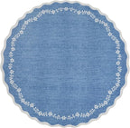 GarveeHome Round Rugs 4ft Scalloped Washable Small Circle Rug - Image 4