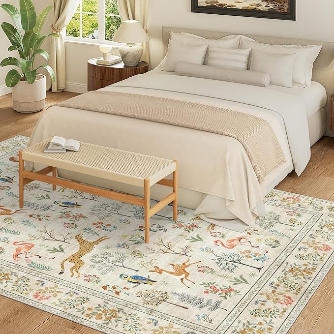 DUKINO 8x10 Area Rugs, Washable Soft Animal Bedroom Rug Non Slip, Low Pile - Image 6
