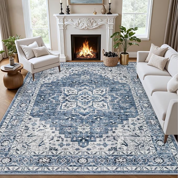 6x9 Area Rugs Living Room: Washable Vintage Rug by EXPEDIX
