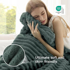 Bedsure Soft Throw Blanket for Couch Decor Gifts Mallard Green 50"x70" | - Image 4
