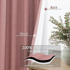 100% Blackout Curtains 96 Inch Length 2 Panels Set - Image 4