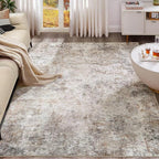 UERMEI 7x10 Area Rug Living Room Rugs Washable Neutral Brown Grey Carpet | by UERMEI