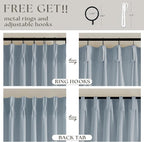 Dusty Blue Pleated Linen Curtains 96 Inches Long - Image 5