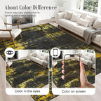2x6 Washable Runner Rug：Modern Abstract Soft Carpet Black Gold | - Image 4