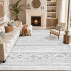 cotiled Boho 5x8 Area Rugs for Living Room: Soft Moroccan Washable Rug | Solve - Image 7