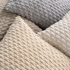 Set of 4 Neutral Decorative Throw Pillow Covers 22x22 Inch Corduroy Pillow - Image 4