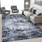 5x7 Area Rug Living Room: Modern Washable Indoor Carpet Black | - Image 5