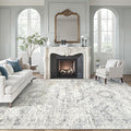 Soalmost 9x12 Area Rugs for Living Room Washable Rug Non-Slip Blue/Ivory | by Soalmost