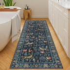 DUKINO 2x10 Kitchen Runner Rug, Soft Non Slip Animal Washable Rug Navy Blue | - Image 8