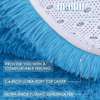 OLANLY Bright Blue Round Rugs for Bedroom - Image 5