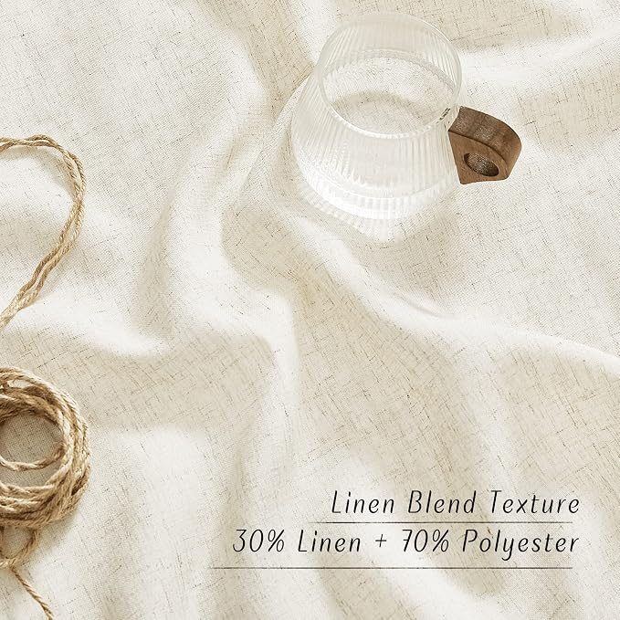 NICETOWN Semi Sheer Boho Linen Curtains - Image 4