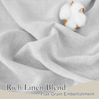 RYB HOME Linen Textured Curtains Semi Sheer Window Curtains Light Filtering - Image 2