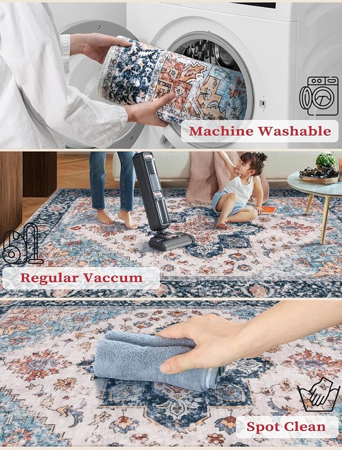 SERISSA 2'6"x12' Washable Non Slip Boho Runner Rug - Image 3