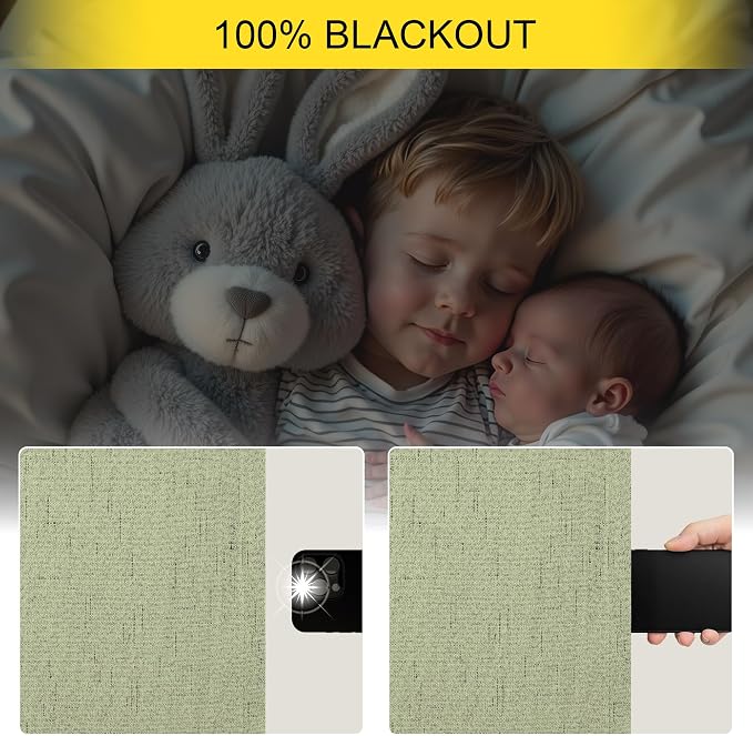 Light Sage Green Black Out Curtains 96 Inch Long - Image 4
