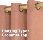 YoungsTex Terracotta Linen Curtains 63 Inch Length 2 Panels - Image 6