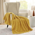 Bedsure Soft Yellow Throw Blanket - Image 3