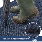 BEQHAUSE Dirt Trapper Door Mat 17" x 30" Half Circle Non Slip Rugs, Absorbent - Image 3