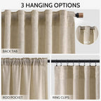 Taupe Burlywood Linen Curtains 80 Inch Length - Image 2