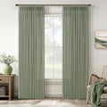 Sage Green Pinch Pleat Light Filtering Linen Curtains 50Wx84L | Pleated Flax by Twodrapes