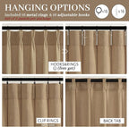 Pinch Pleated Rust Brown Semi Sheer Bedroom Curtains 96 Inches Long 2 Panels Set - Image 4