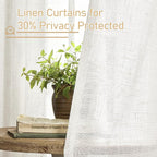 95 Inches Long Cream Linen Curtains - Image 5