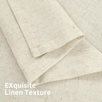 YoungsTex Beige Linen Curtains 84 Inches Long 2 Panels - Image 6