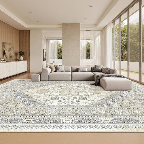 10x14 Area Rugs for Living Room, Large Washable Rug, Dining Room, Low Pile by Zesthome