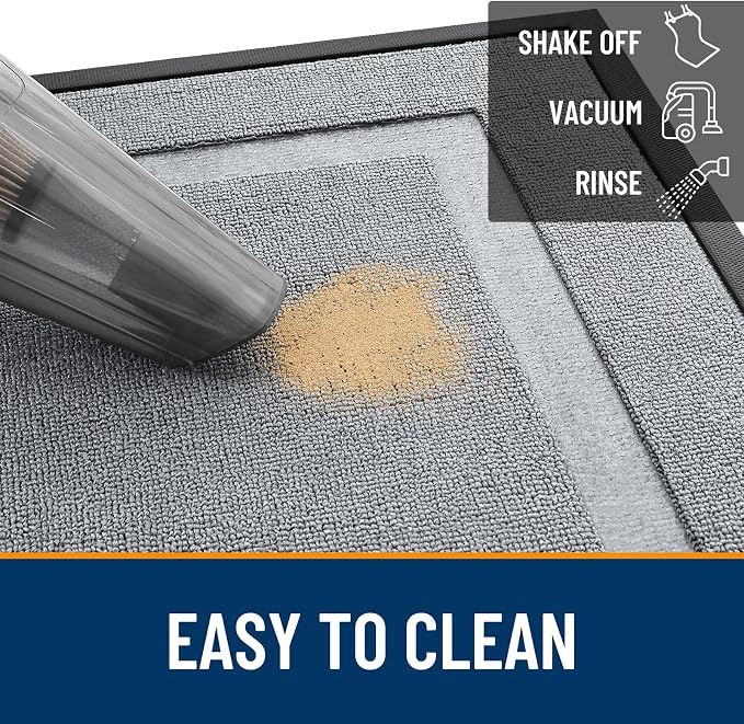 OLANLY Front Door Mat Outside 59x23, All-Season Heavy-Duty Rubber Doormat | Ash - Image 5