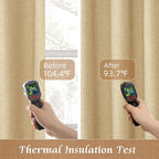72 Inch Natural 100% Blackout Linen Curtains - Image 5