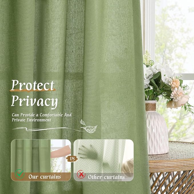 Light Filtering Linen Blended Curtains 84 inch - Image 5
