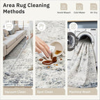 Soalmost 7x10 Area Rug for Living Room Washable Rugs Non-Slip Blue/Ivory | - Image 9