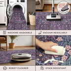 Washable Plum Purple Rug for Bedroom - Image 4