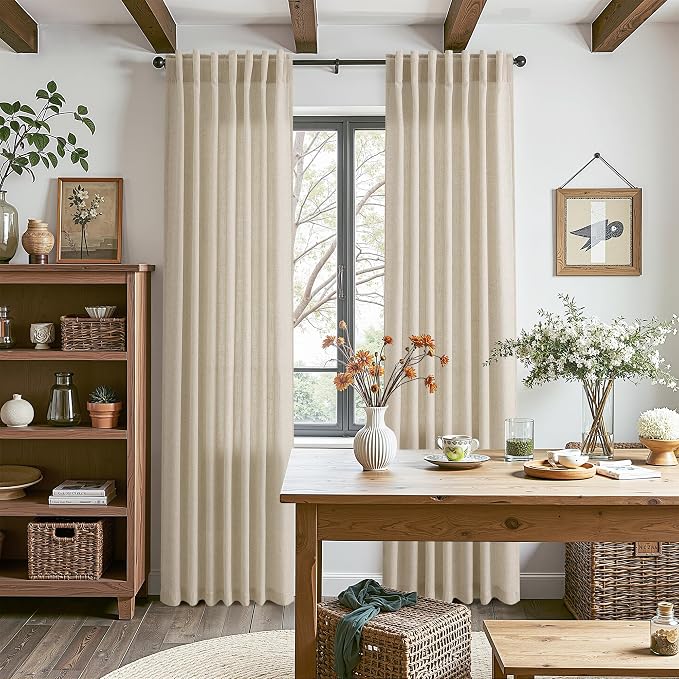 Eggshell Beige Curtains 63 Inch Length - Image 8