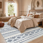 cotiled 10x13 Area Rugs Washable Boho Living Room Rug Blue | Solve Modern - Image 5