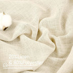 Beige Linen Semi Sheer Curtains 60 Inch Length - Image 3