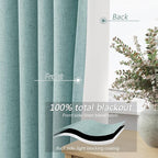 100% Blackout Linen Curtains 80 Inch Length 2 Panels Set - Image 4