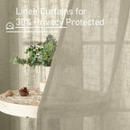 Oatmeal Linen Curtains 45 Inch Length - Image 5