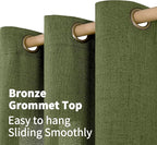 YoungsTex Olive Green Linen Curtains - Image 6