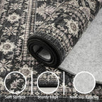 Grey Floral Hallway Runner Rug 2x10 - Image 6