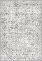 Area Rug Living Room: 5x5 Modern Washable Soft Carpet Black Grey | by FXRHLP