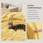 Bedsure GentleSoft Fluffy Yellow King Size Blanket - Image 3