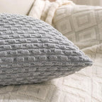 Set of 4 Grey Decorative Throw Pillow Covers 22x22 Inch Corduroy Pillow Covers - Image 6