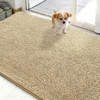 OLANLY Dog Door Mat for Muddy Paws 48x30, Super Absorbent Chenille Mud Mat | by OLANLY
