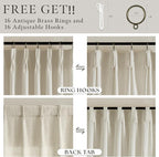Beige Linen Pleated Light Filtering Curtains - Image 4