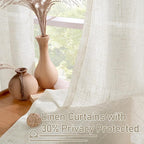 60 Inch Semi Sheer Linen Curtains - Image 5