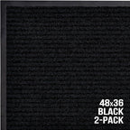 Front Door Mat, Indoor Outdoor Welcome Entryway Muddy Entrance, 48x36 Black | - Image 7