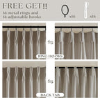 Burlywood Birch Pinch Pleated Thick Linen Curtains 108 Inches Long | 400GSM - Image 5
