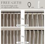Burlywood Birch 72 Inch Pinch Pleated Linen Semi Sheer Curtains 2 Panels | - Image 4